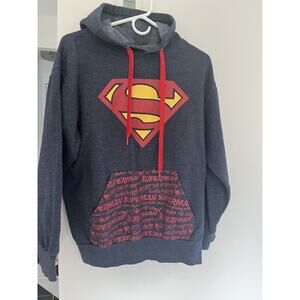 Superman Hoodie Mens Boys M Cartoon Movie Skater Grunge